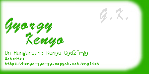 gyorgy kenyo business card